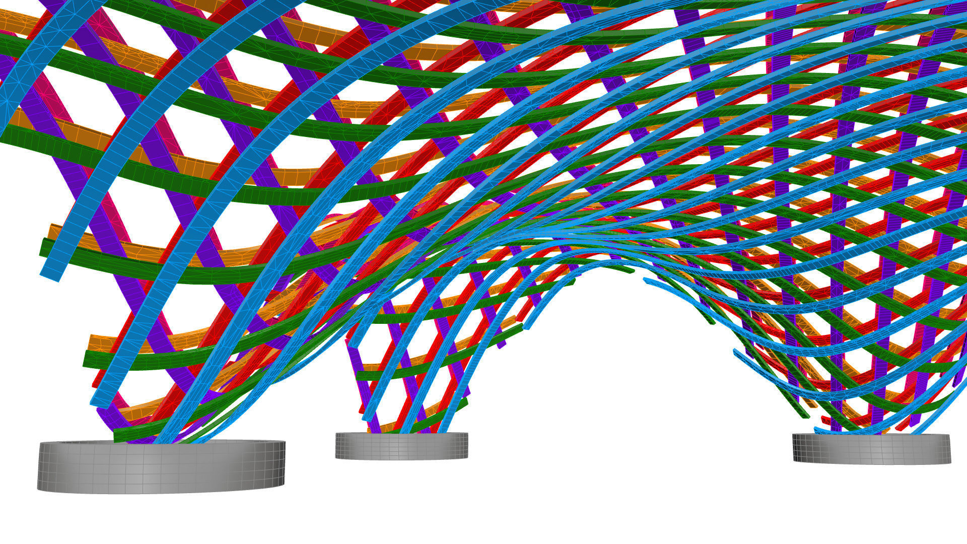 Layered Beams Parametric Pavilion 3D model_29