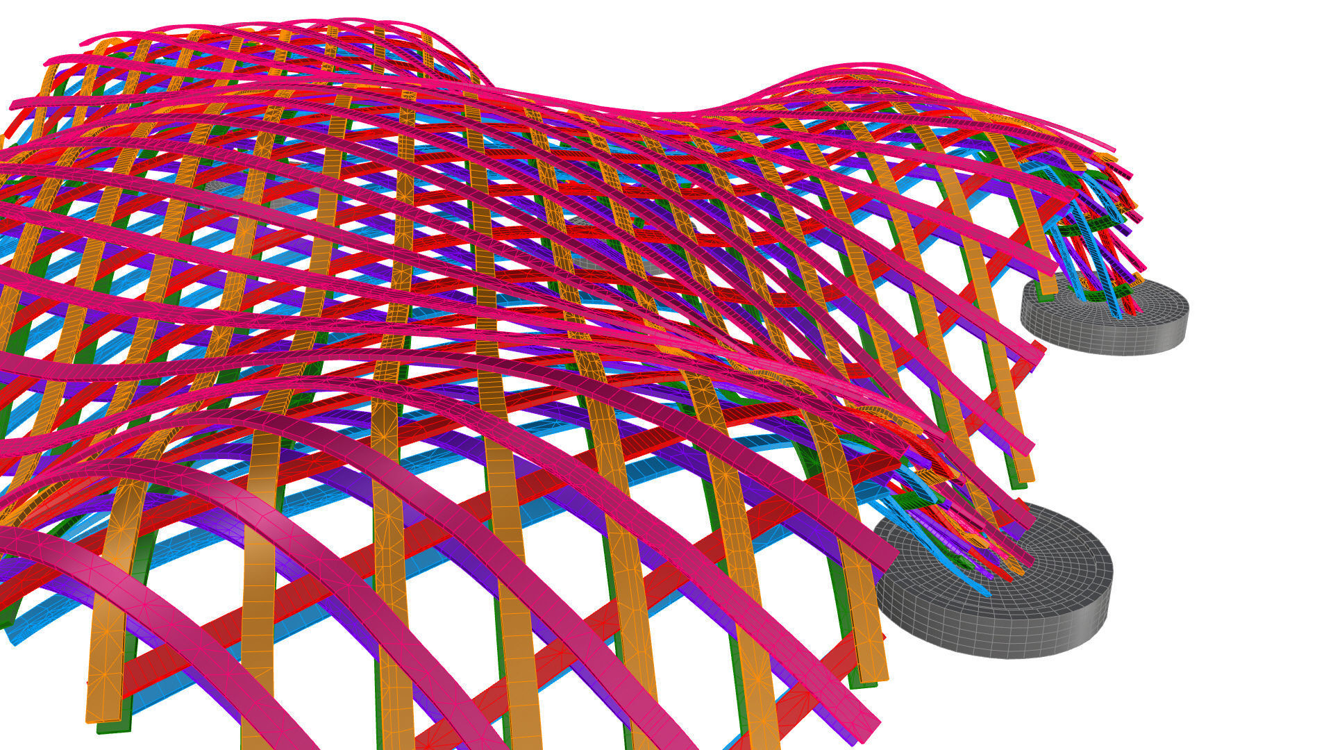 Layered Beams Parametric Pavilion 3D model_41