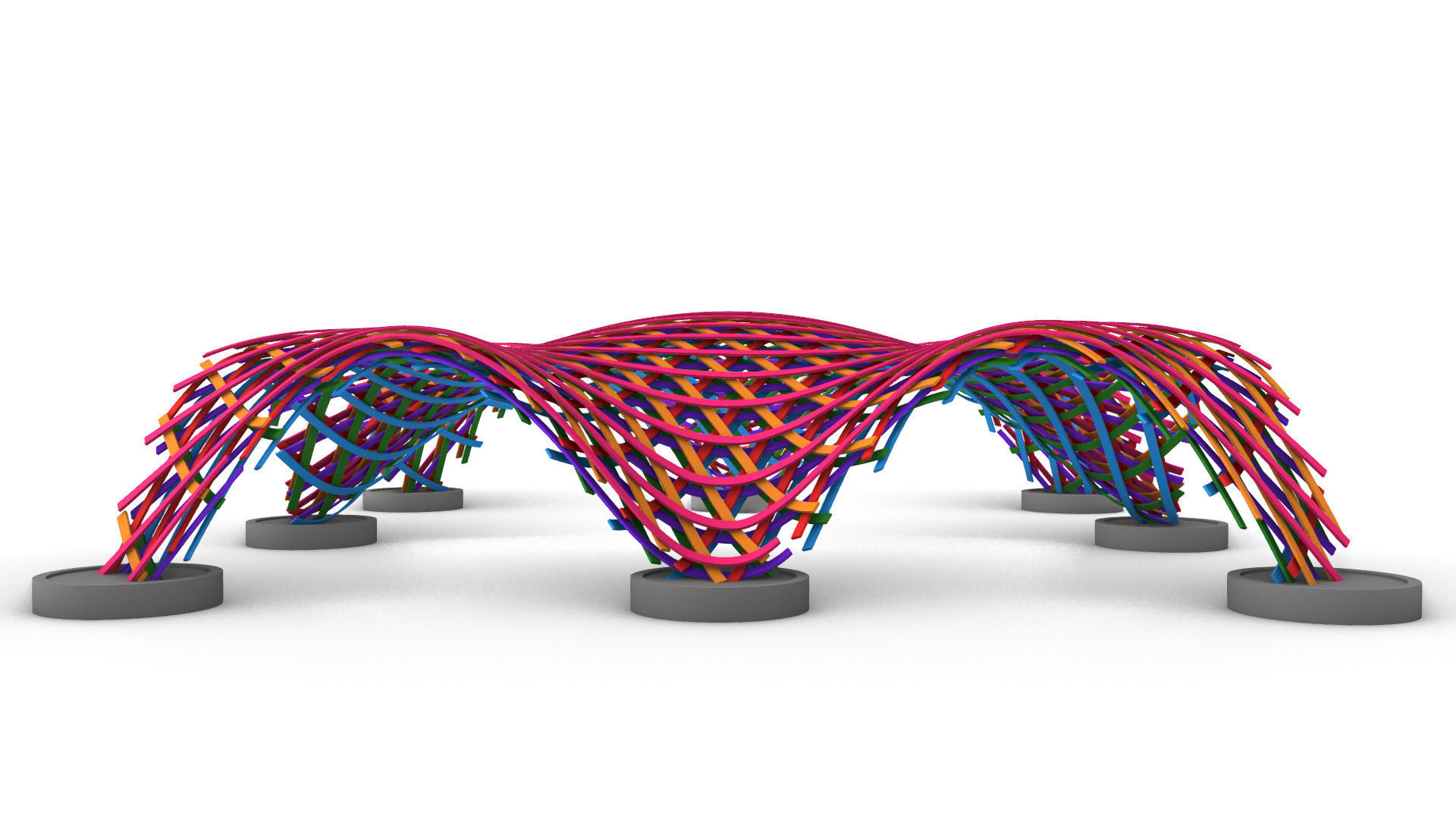 Layered Beams Parametric Pavilion 3D model_48