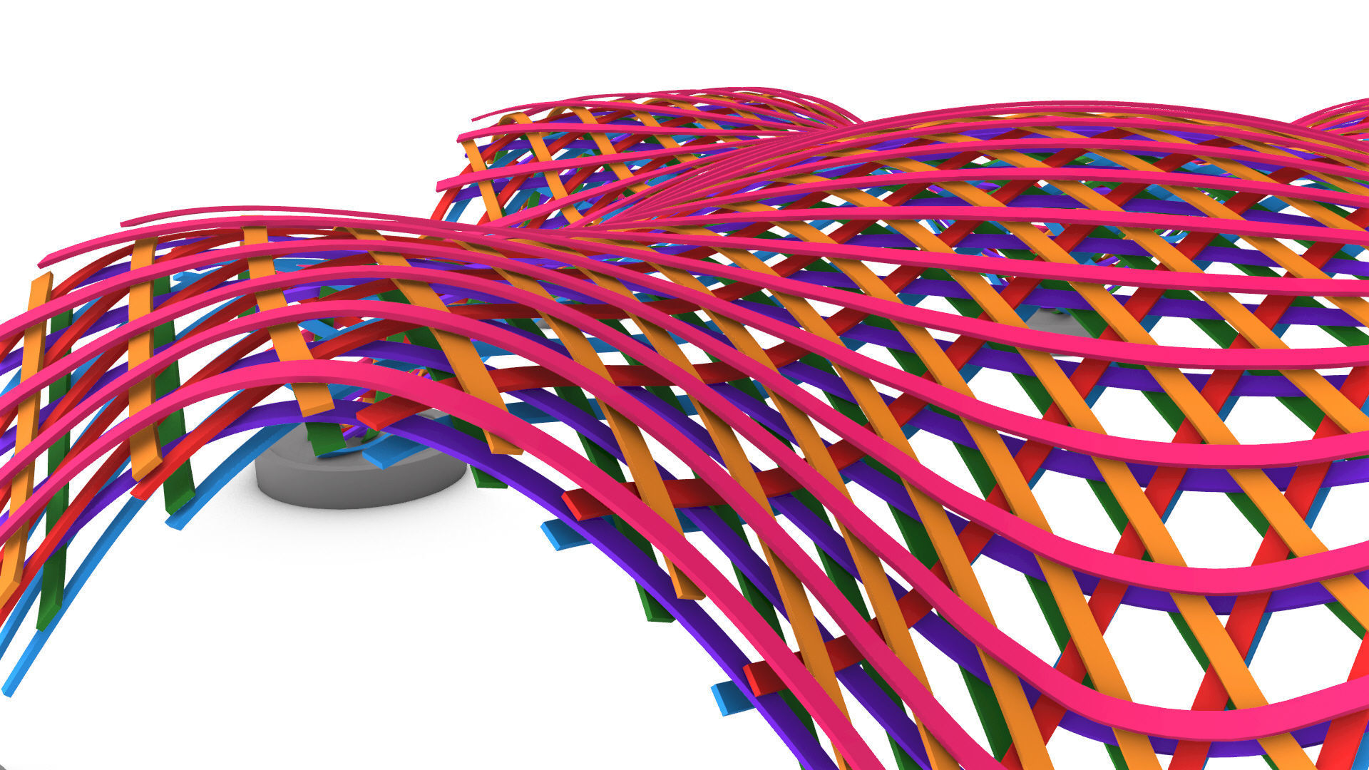 Layered Beams Parametric Pavilion 3D model_34