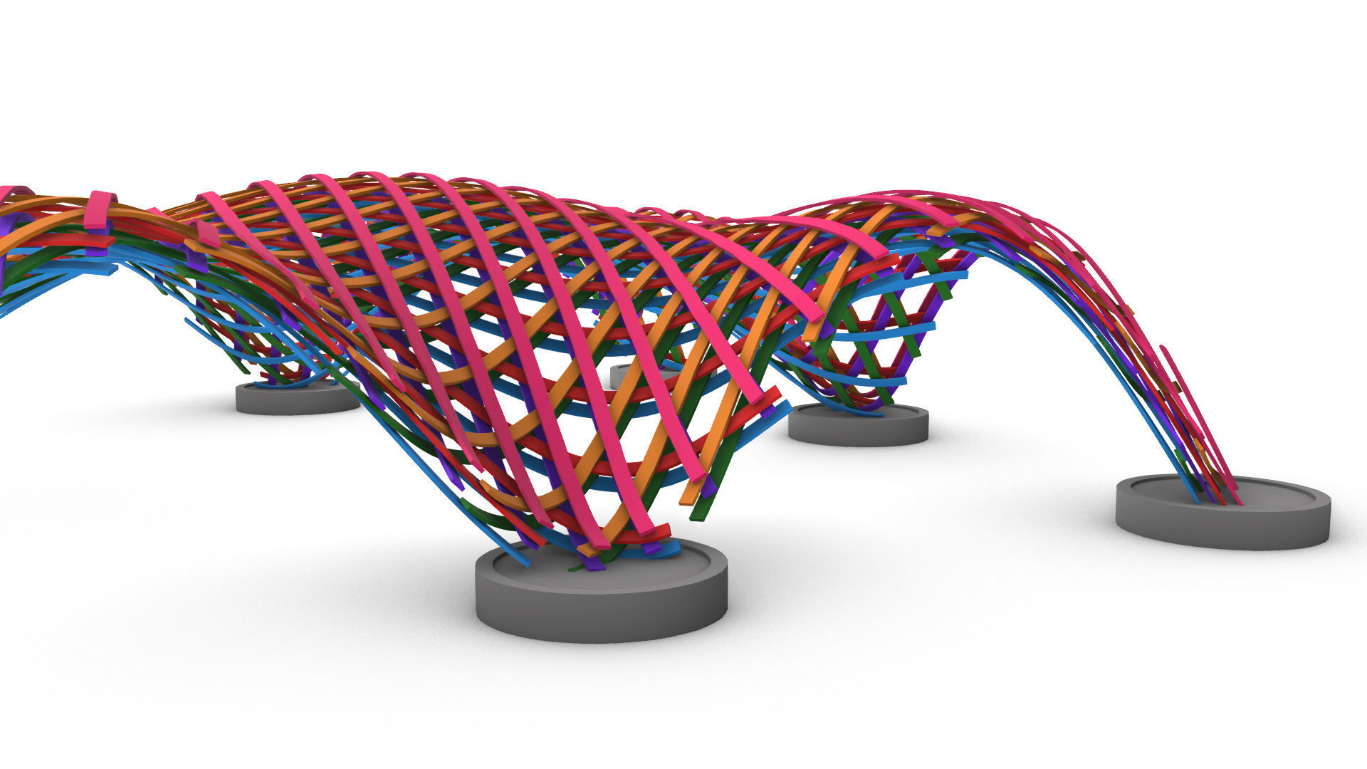 Layered Beams Parametric Pavilion 3D model_14
