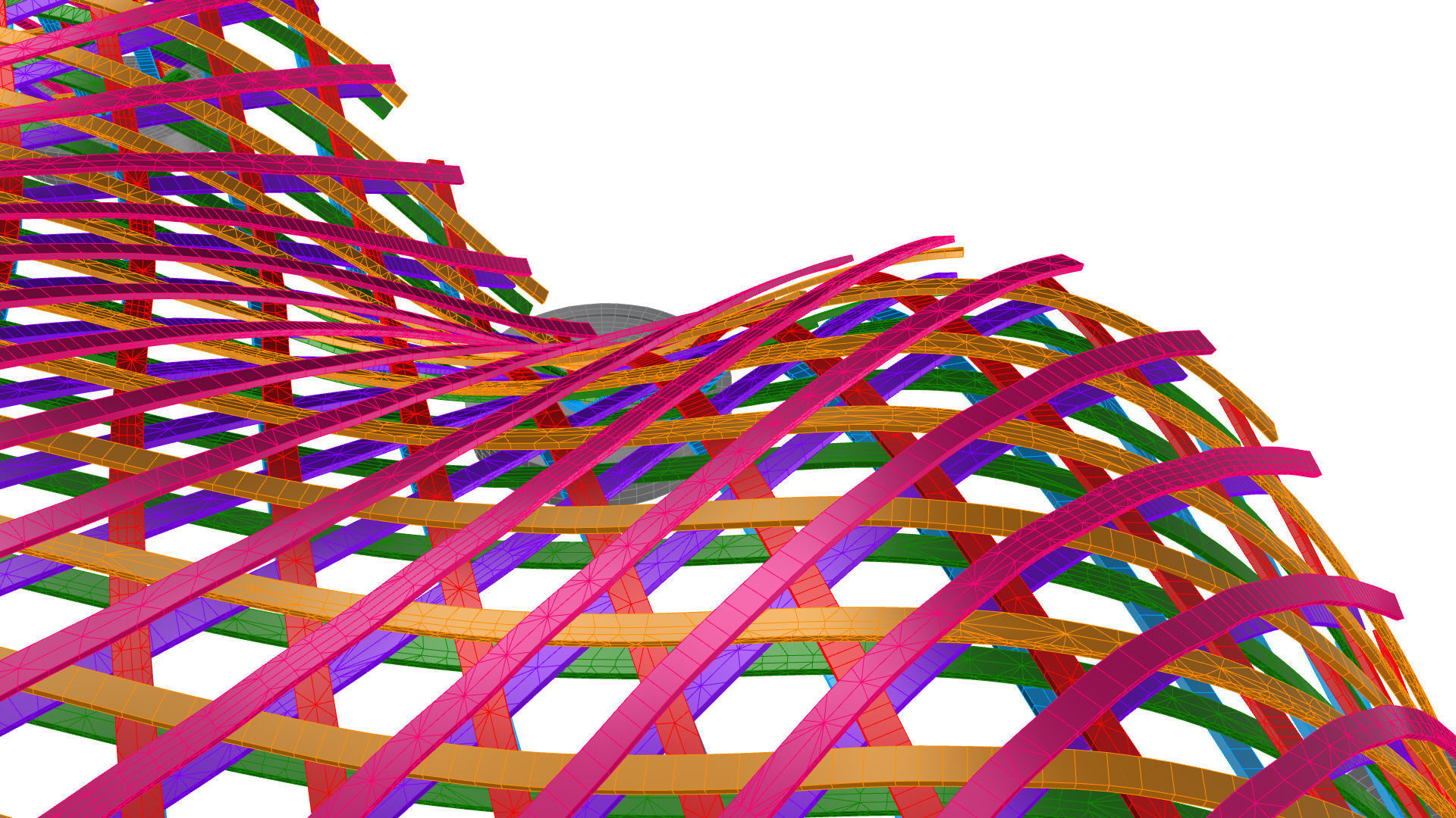 Layered Beams Parametric Pavilion 3D model_43