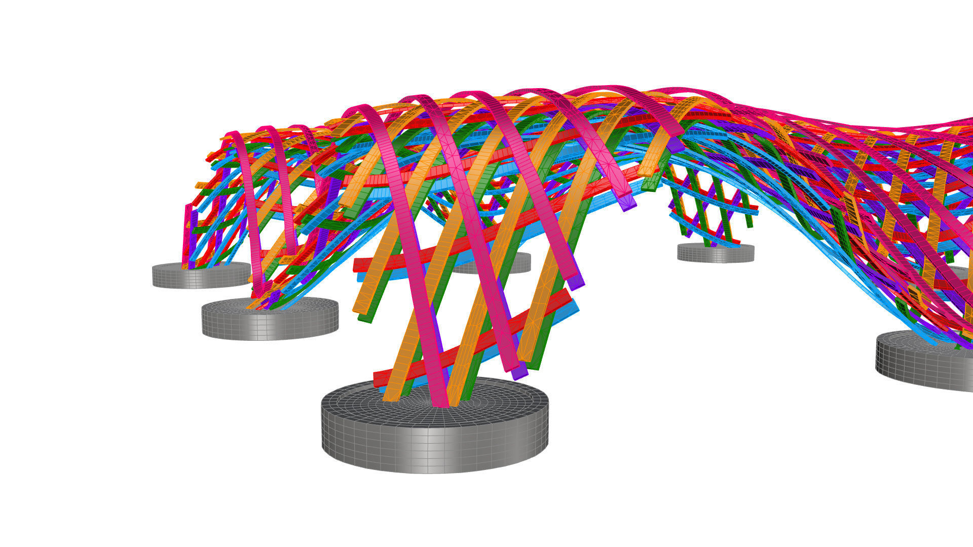 Layered Beams Parametric Pavilion 3D model_19