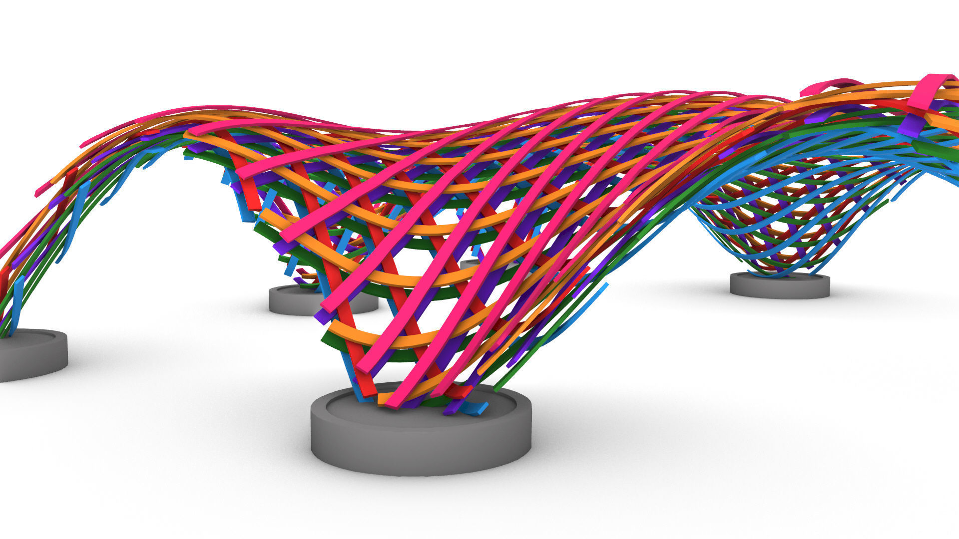 Layered Beams Parametric Pavilion 3D model_8