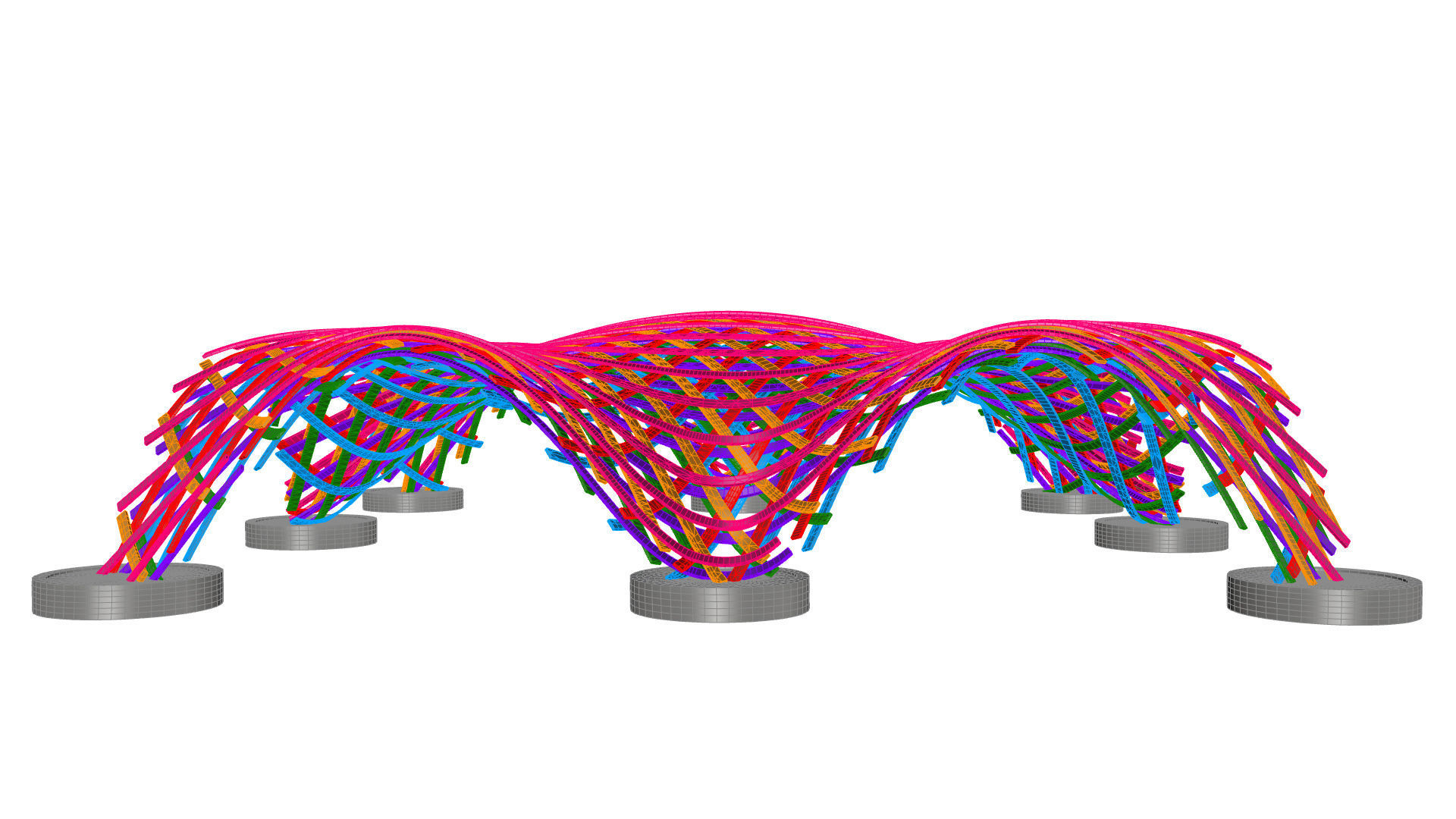 Layered Beams Parametric Pavilion 3D model_49