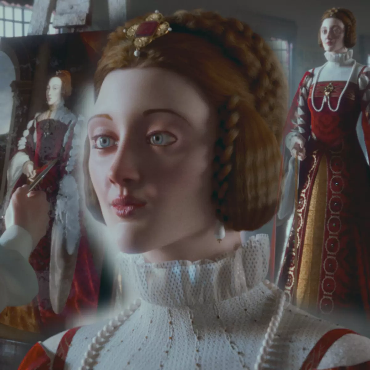 Renaissance Princess Isabel of Portugal in Palace 3D model