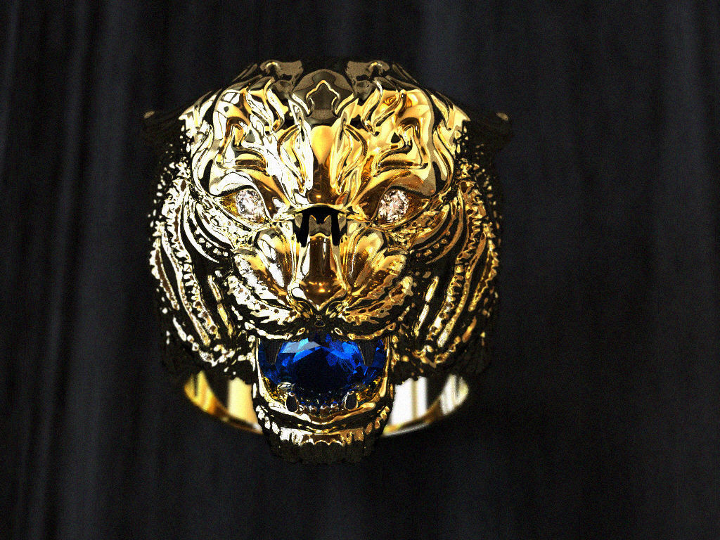 Tiger ring Free 3D print model_4