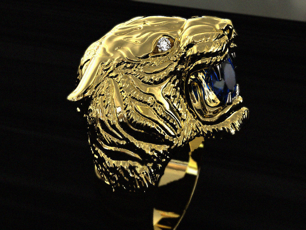 Tiger ring Free 3D print model_15