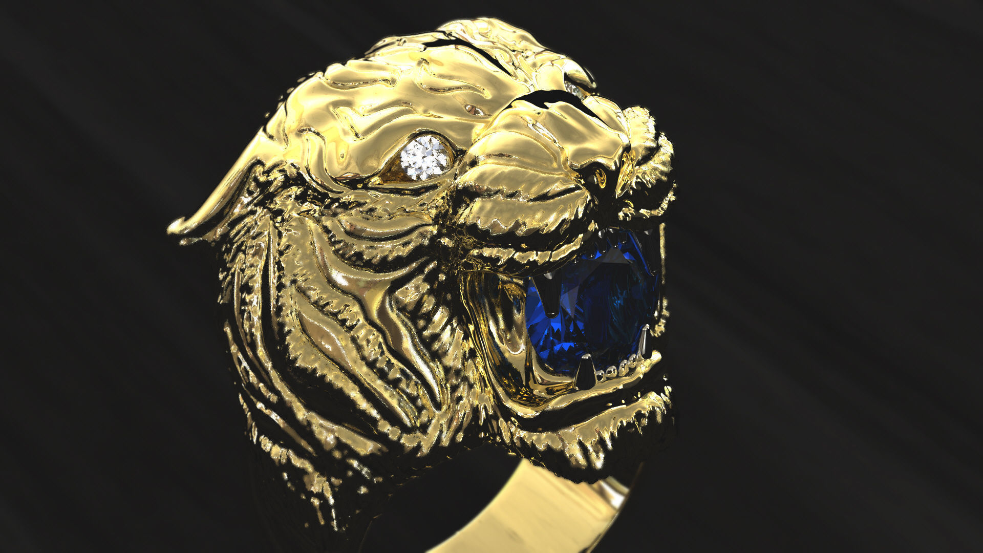 Tiger ring Free 3D print model_11