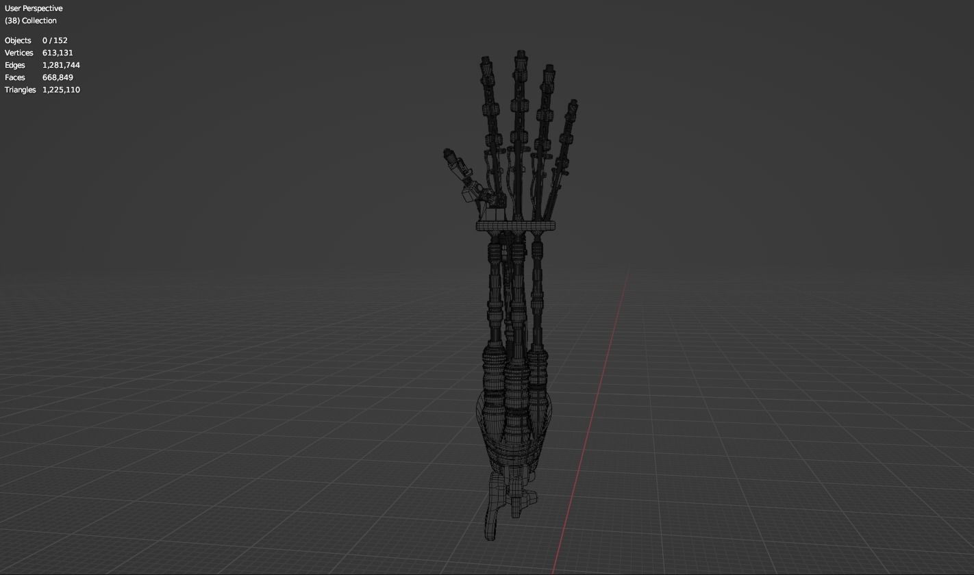 Mechanical hand  3D model_3