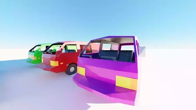 lowpoly vehicle pack with interior