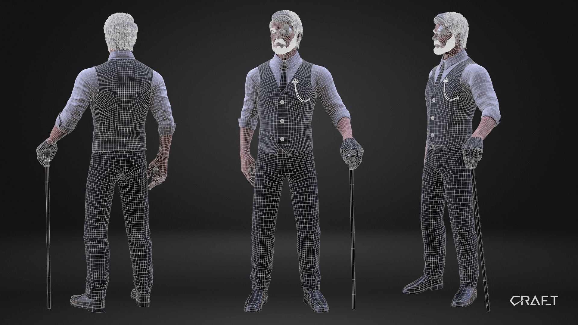 CyberPunk Man Low-poly 3D model_3
