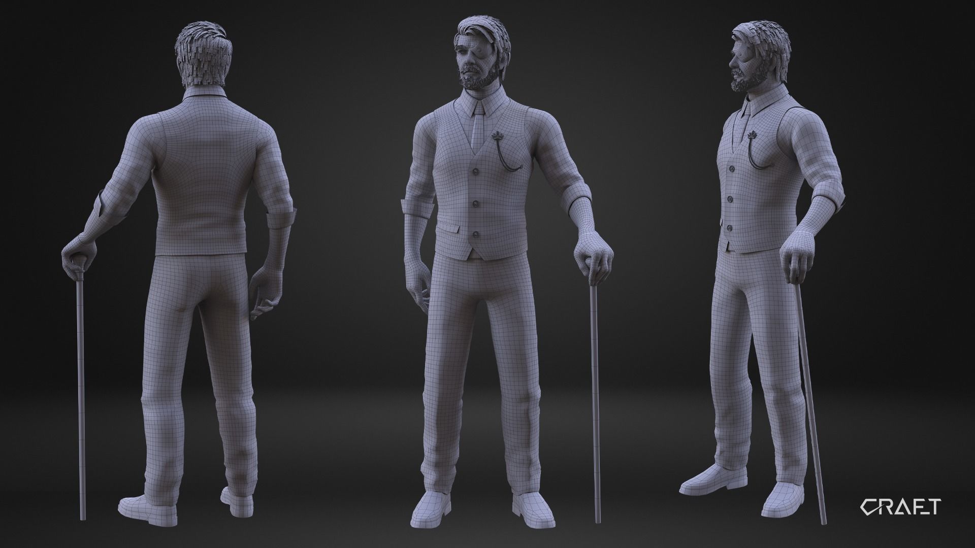 CyberPunk Man Low-poly 3D model_4