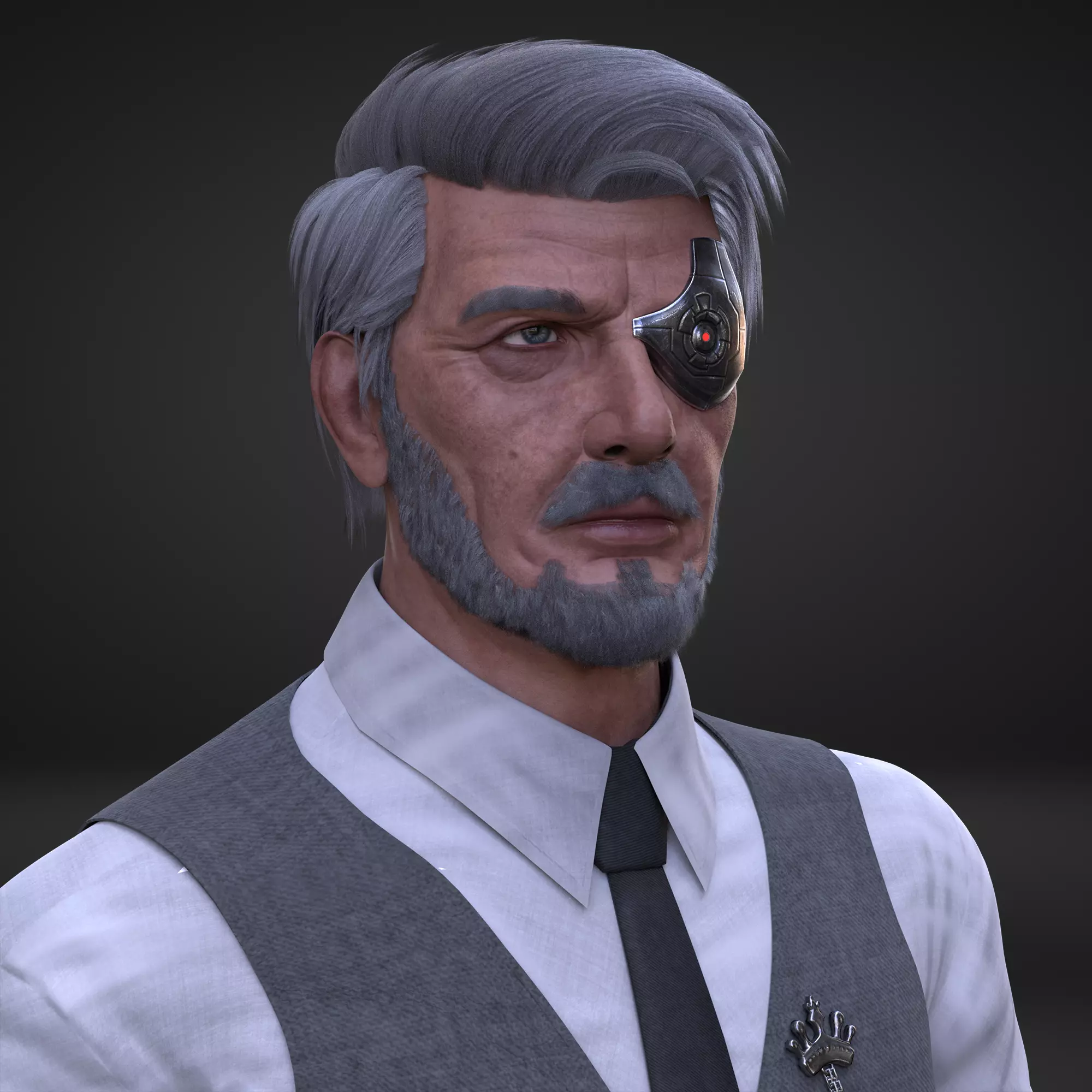 CyberPunk Man Low-poly 3D model_0