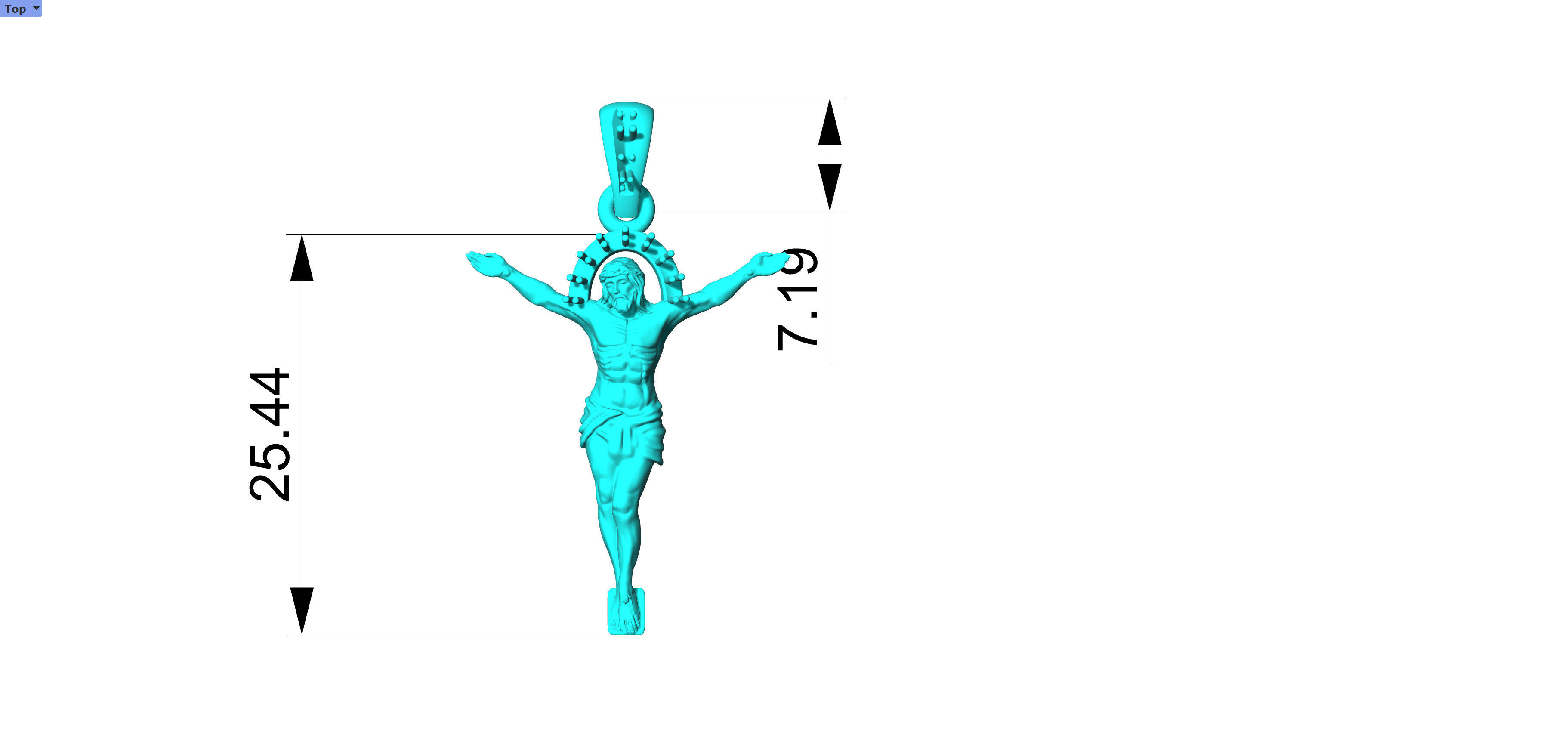 Mens Crucifix Jesus Body diamond Halo Pendant jewelry 3D print model_20