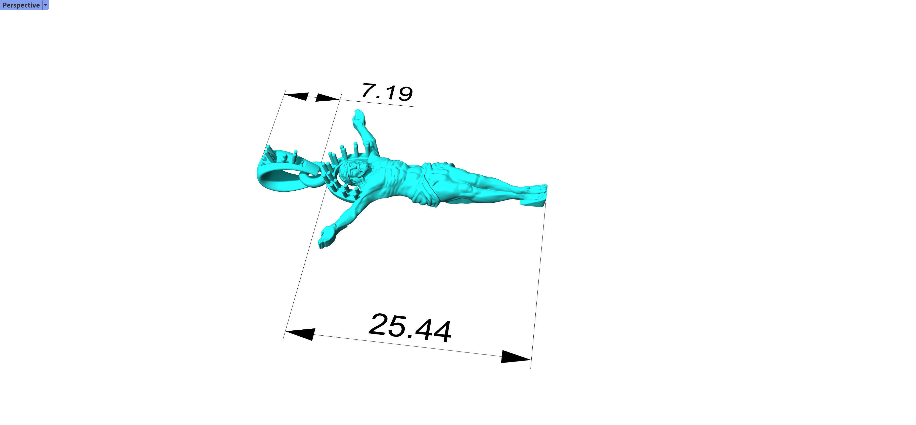 Mens Crucifix Jesus Body diamond Halo Pendant jewelry 3D print model_17