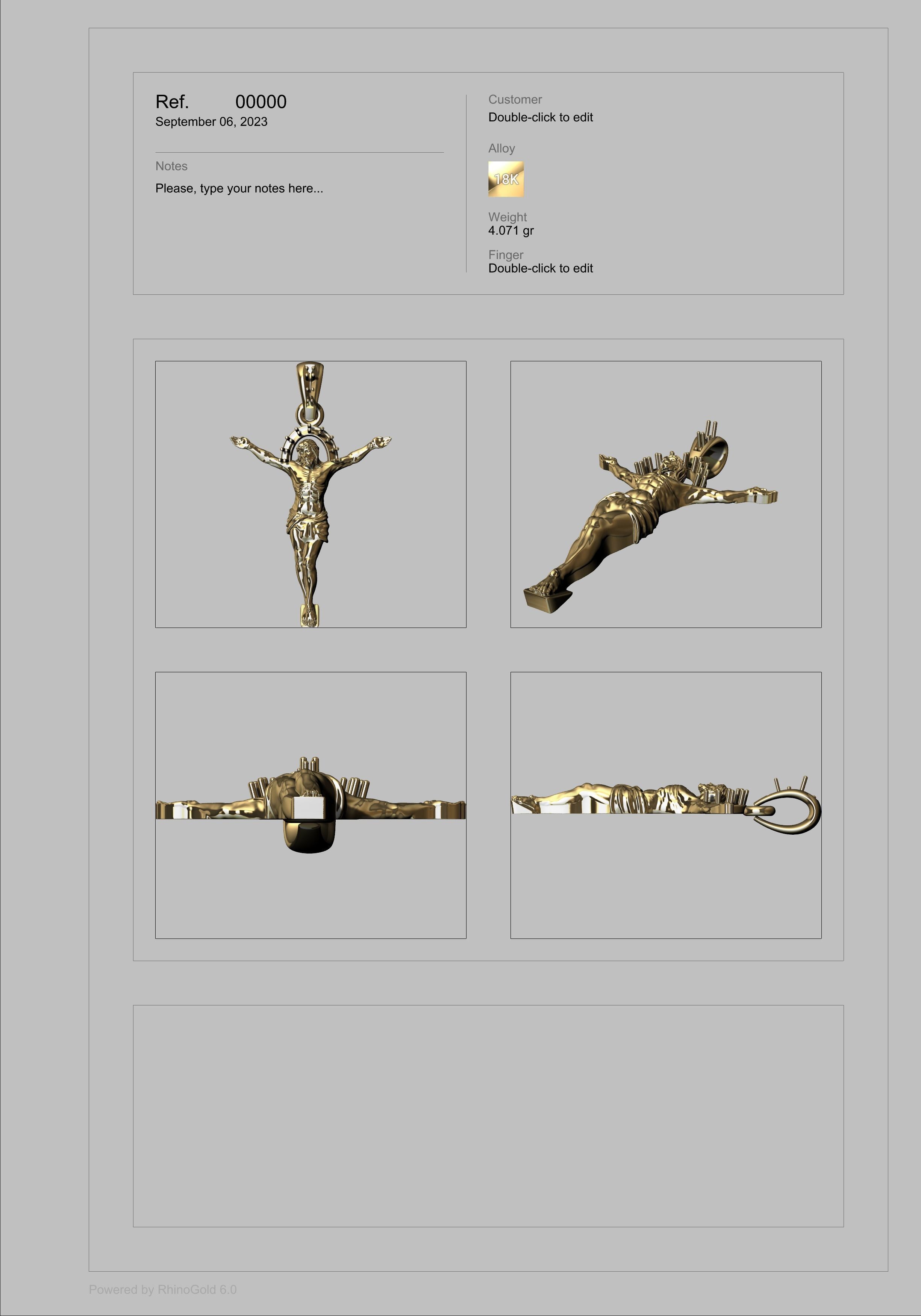 Mens Crucifix Jesus Body diamond Halo Pendant jewelry 3D print model_16