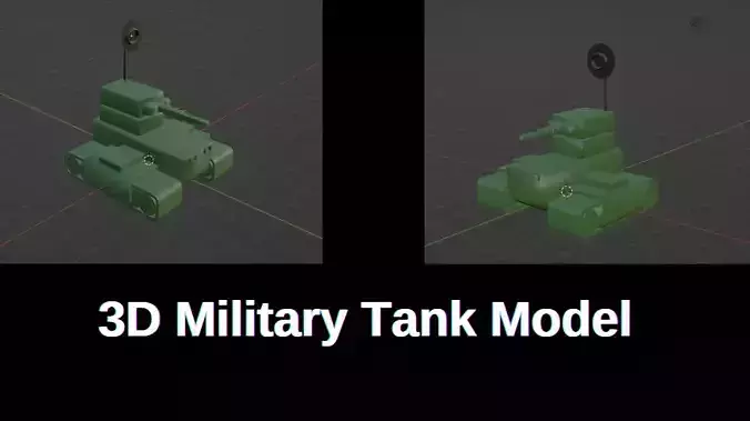 3D Military Tank Model Lowpoly