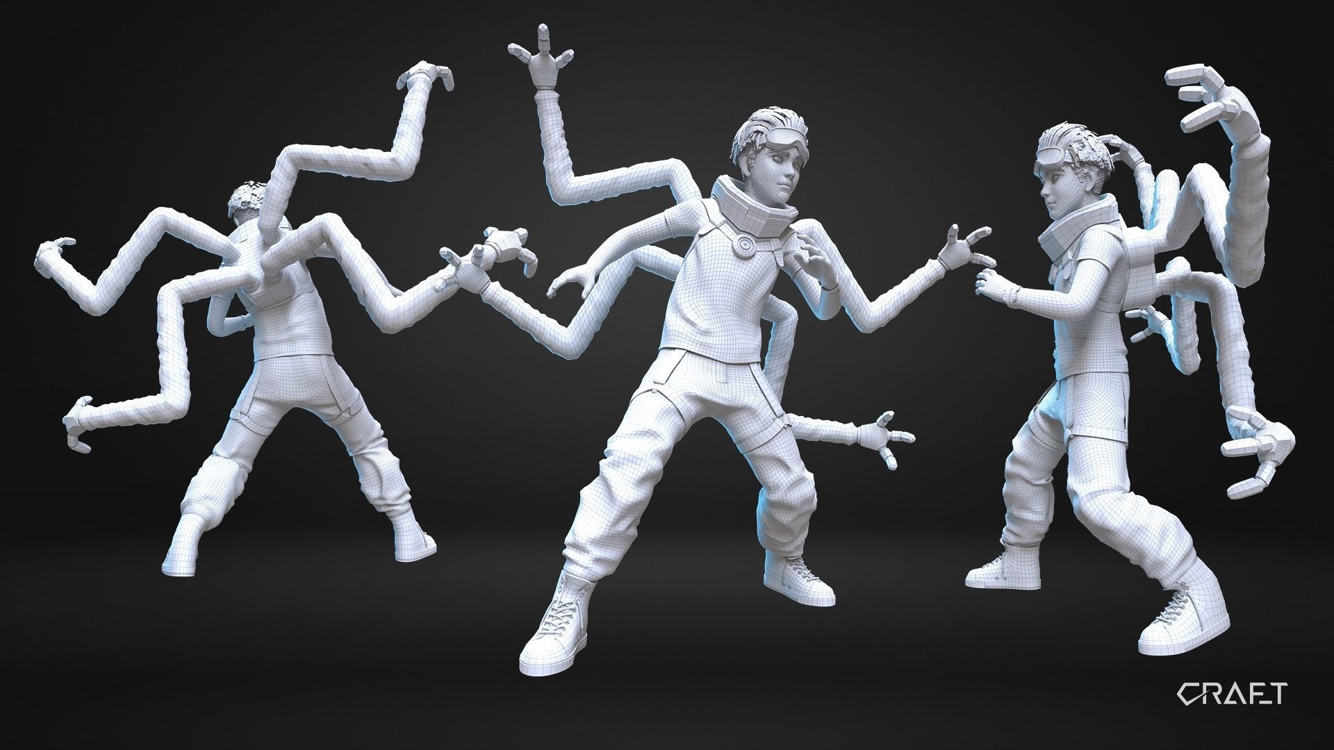 CyberPunk Boy Low-poly 3D model_4