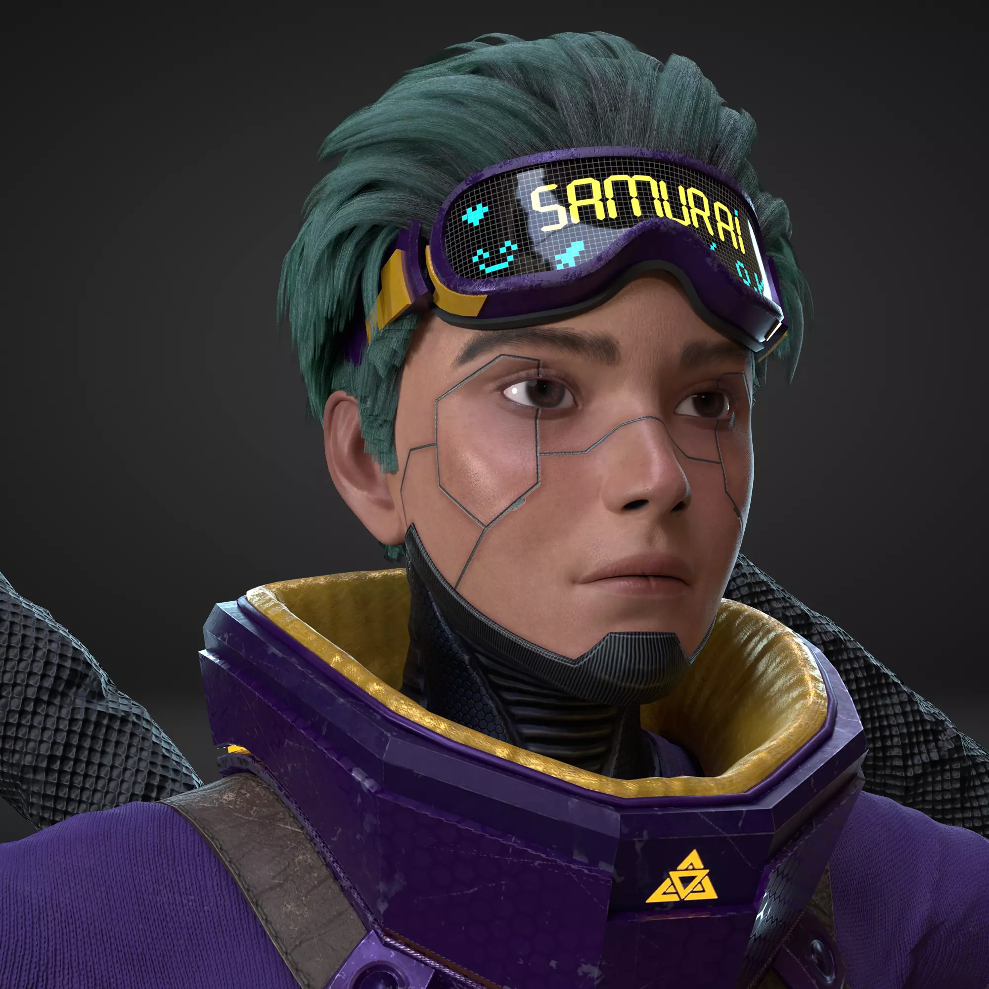 CyberPunk Boy Low-poly 3D model_0