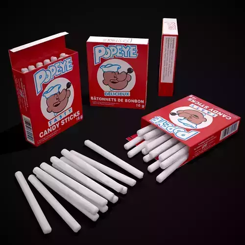 Popeye Candy Sticks Low-poly 3D model