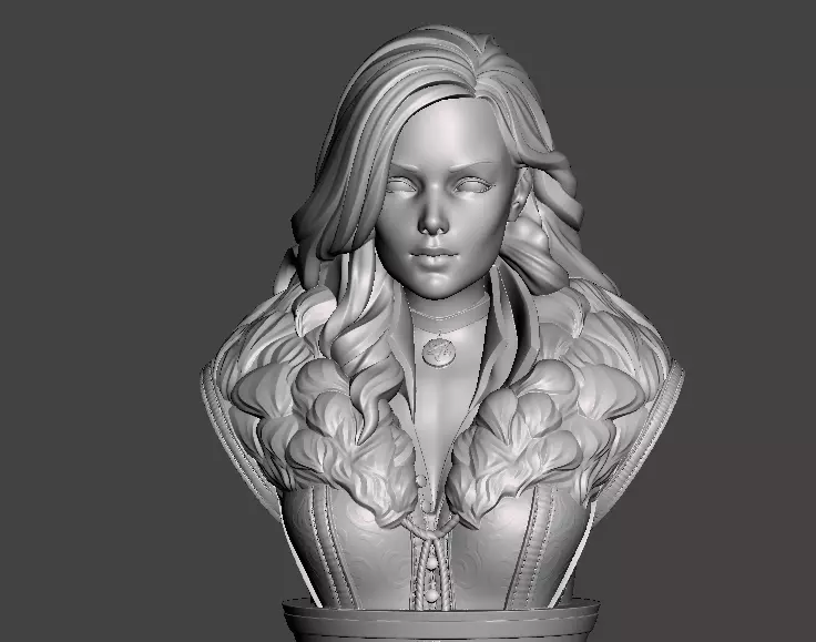 withcher yennefer bust 3D print model_0