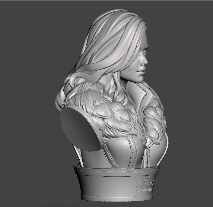 withcher yennefer bust 3D print model_7