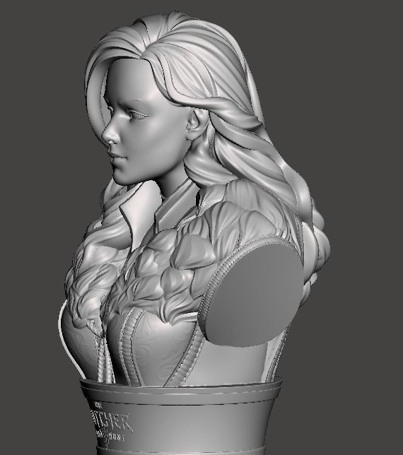 withcher yennefer bust 3D print model_1