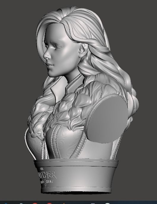 withcher yennefer bust 3D print model_2