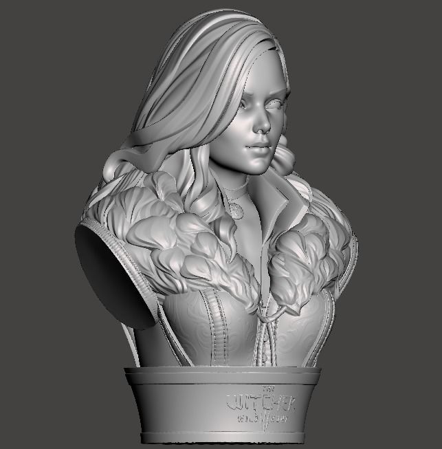 withcher yennefer bust 3D print model_6