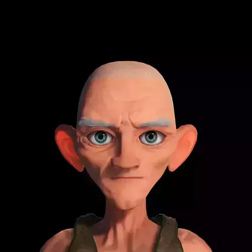 3D Cartoon Character Bad Grandpa Ready Blender Maya Iclone  Low-poly 3D model
