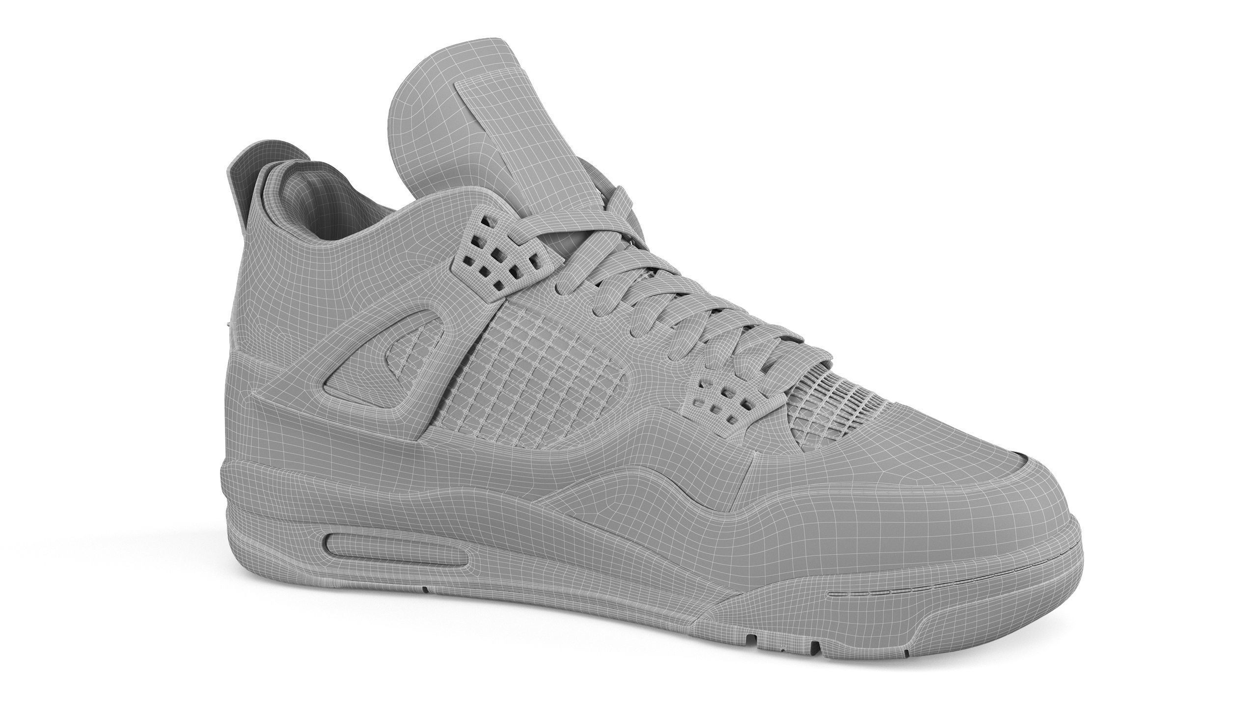 Jordan 4 Retro Off White Sail PBR Low-poly 3D model_13