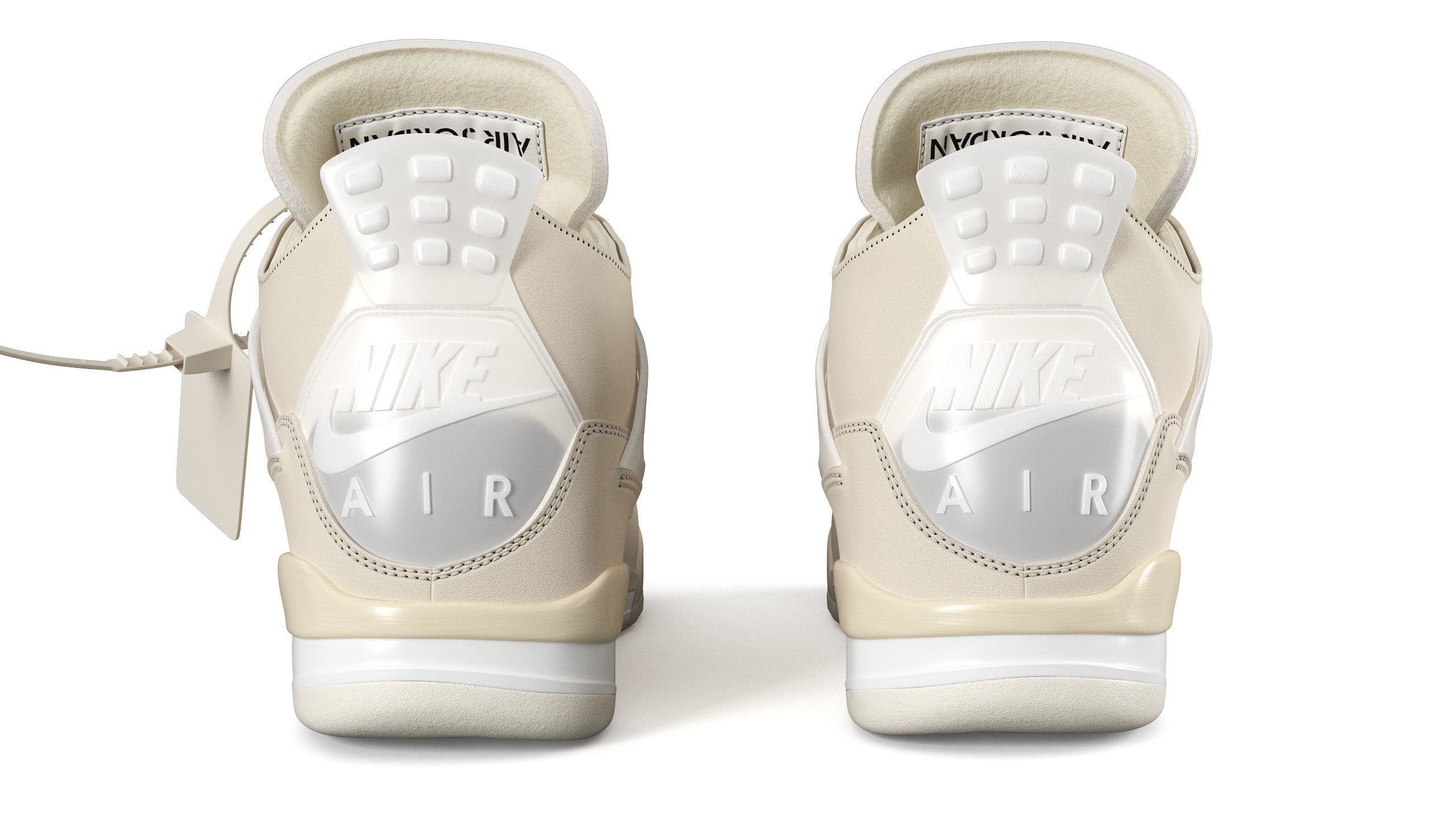 Jordan 4 Retro Off White Sail PBR Low-poly 3D model_6