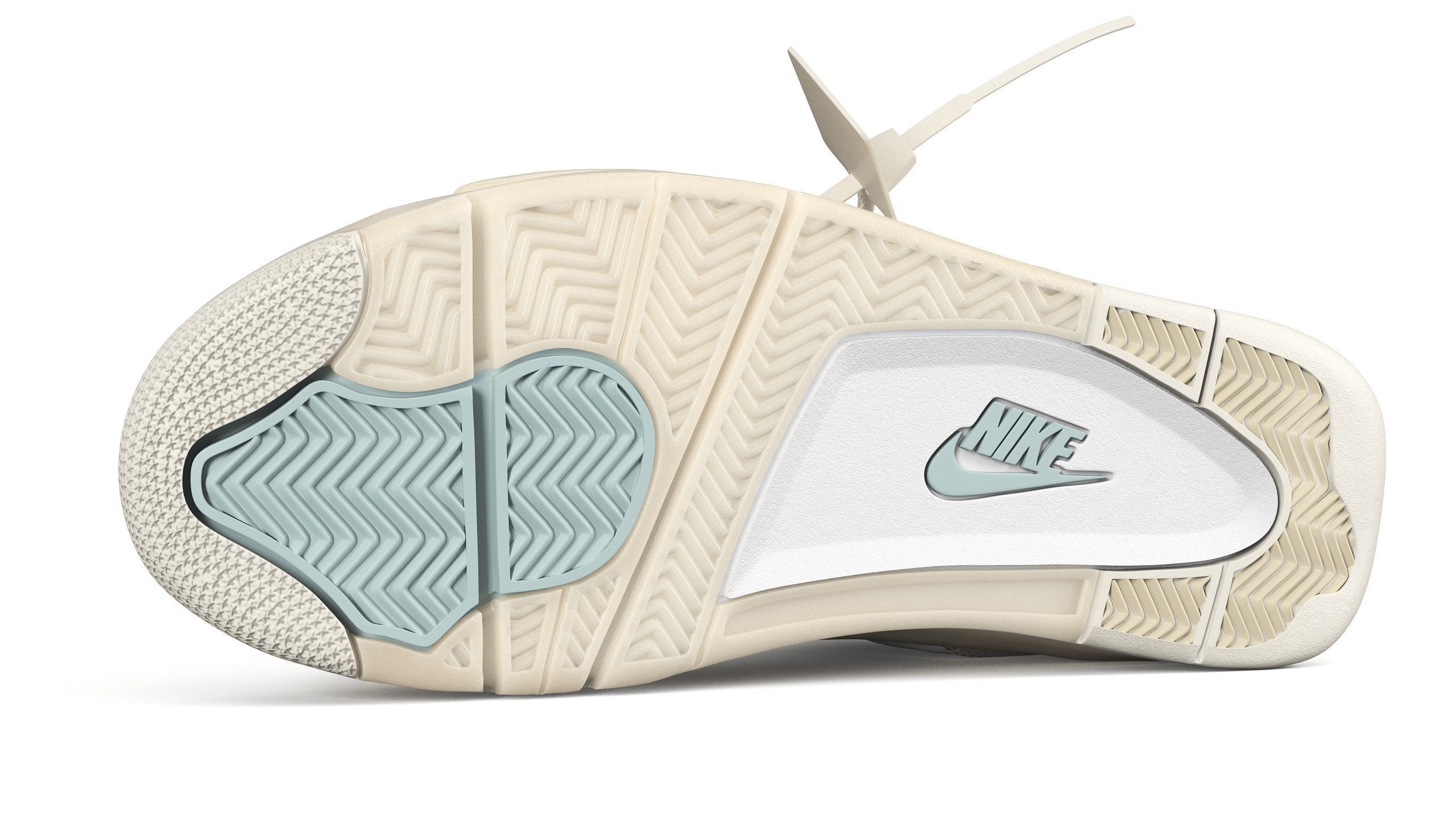 Jordan 4 Retro Off White Sail PBR Low-poly 3D model_9