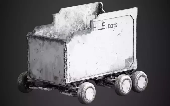 Sci-Fi Mine Cart Low-poly 3D model