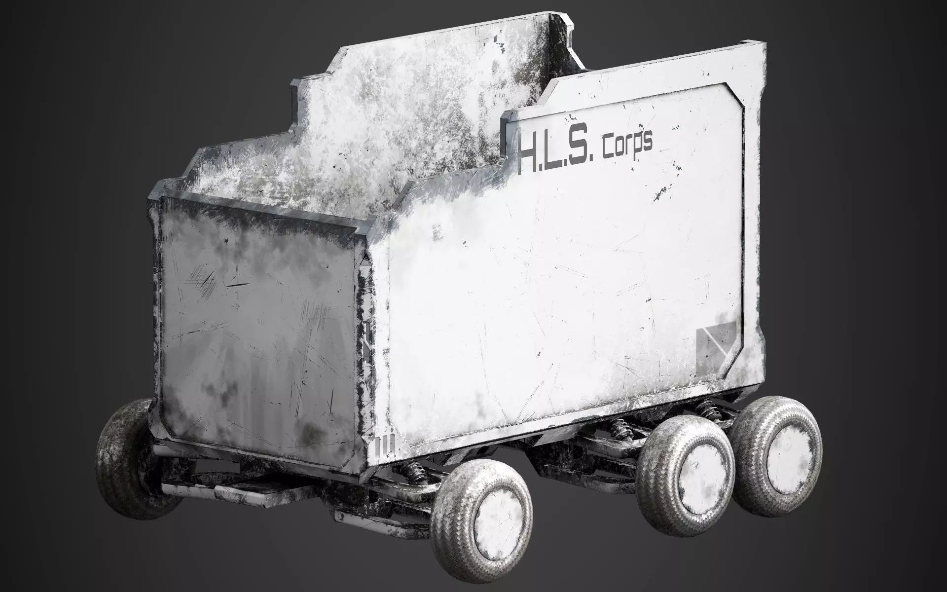 Sci-Fi Mine Cart Low-poly 3D model_0