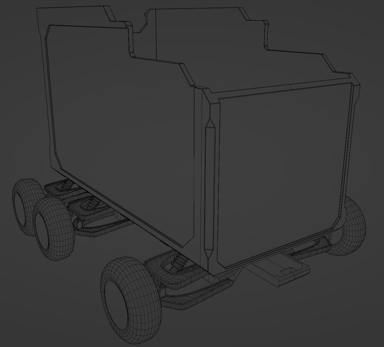 Sci-Fi Mine Cart Low-poly 3D model_4