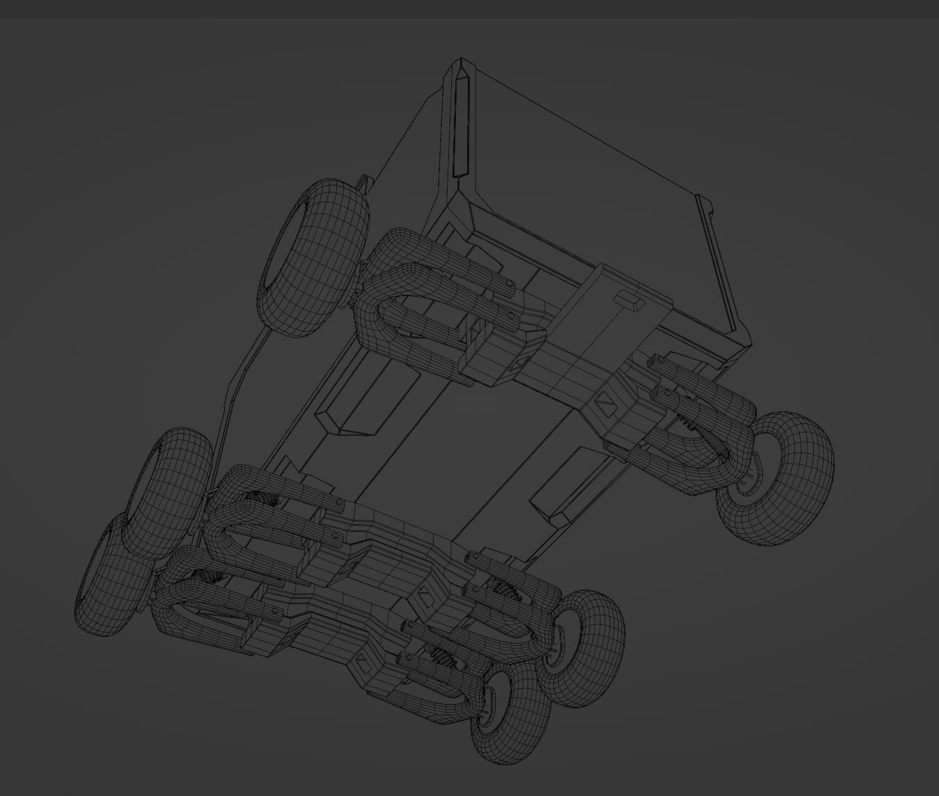 Sci-Fi Mine Cart Low-poly 3D model_5