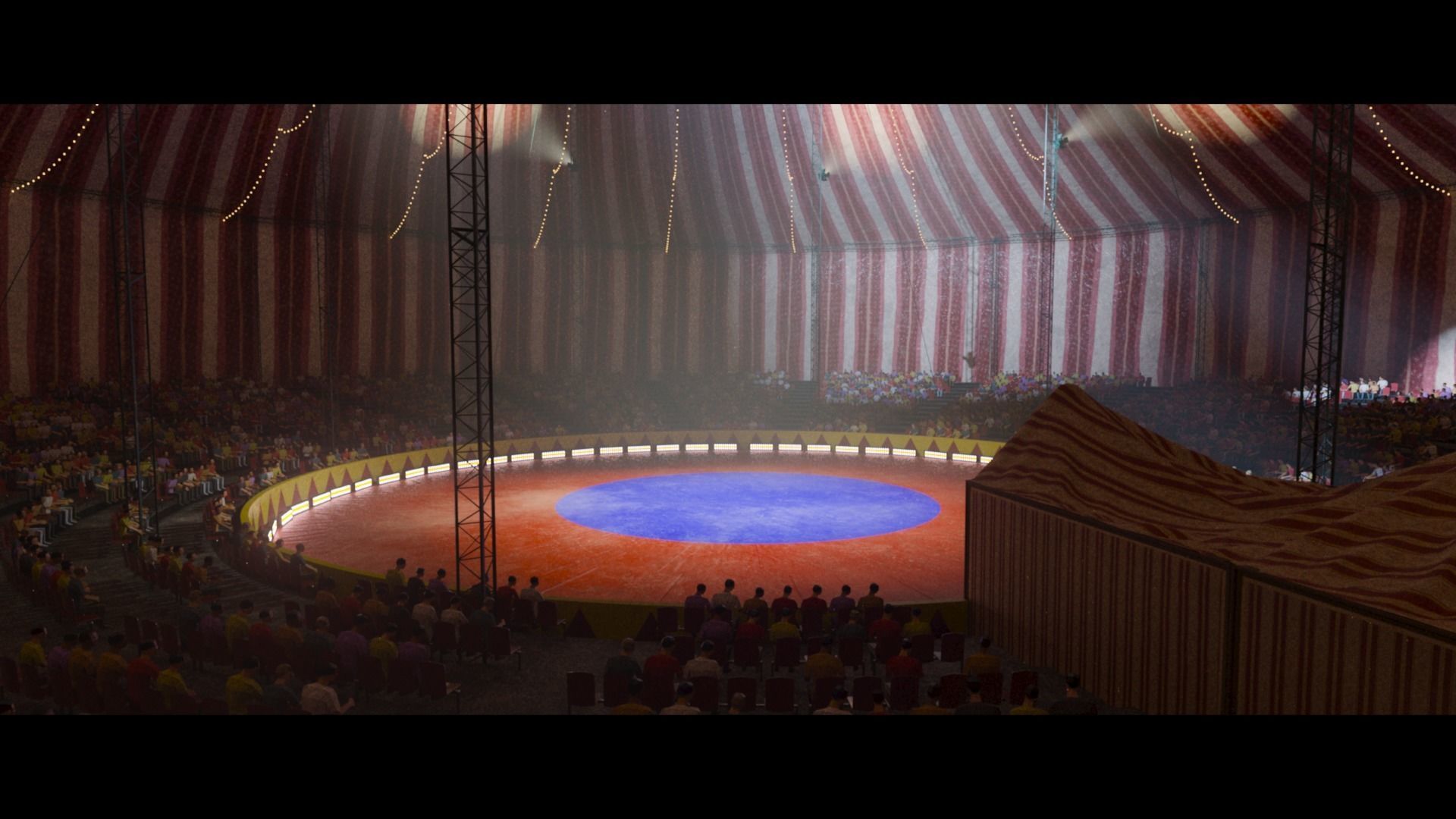 3D model Circus Environment Interior and Exterior with Animated Crowd ...