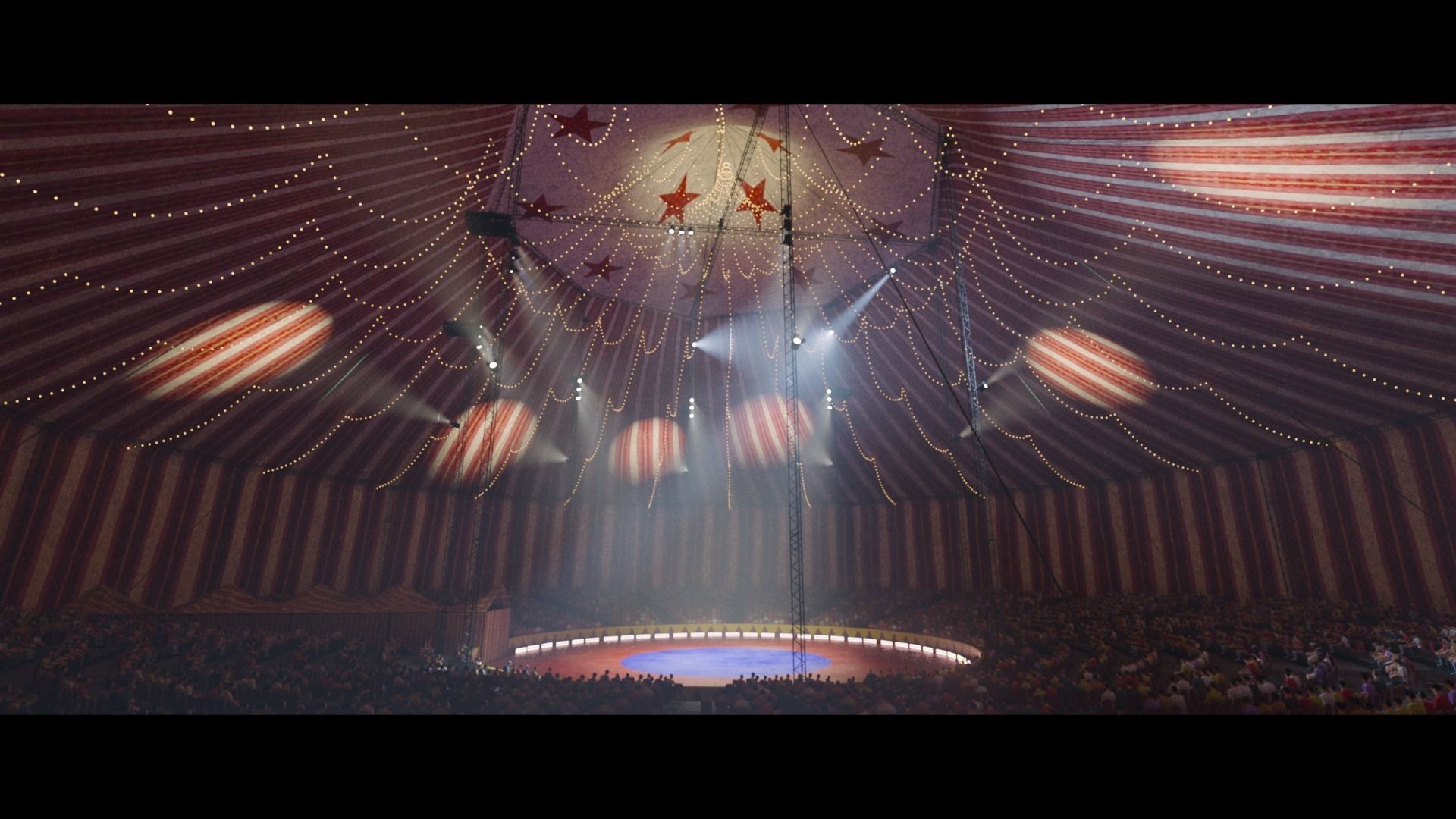 3D model Circus Environment Interior and Exterior with Animated Crowd ...