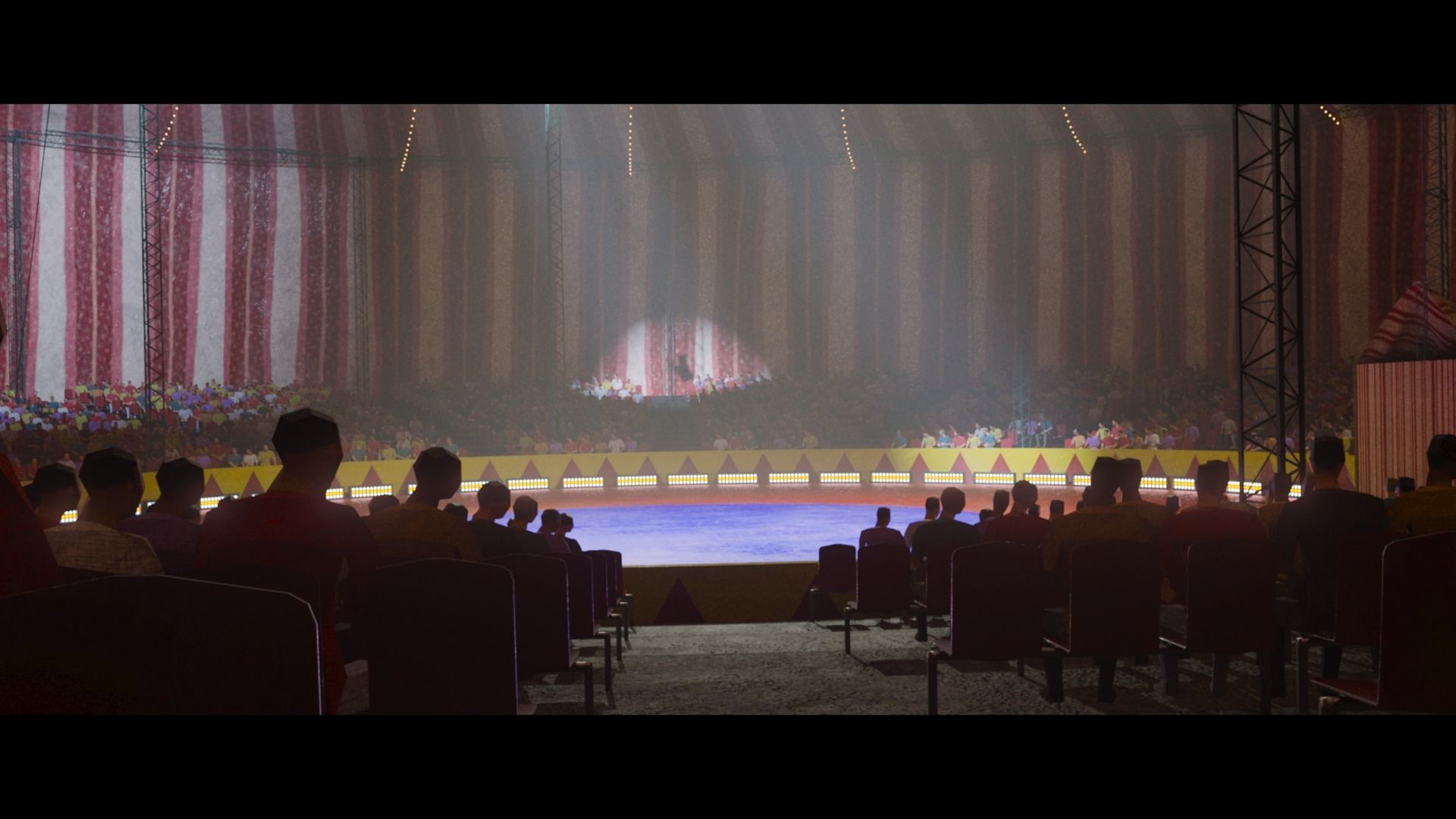 3D model Circus Environment Interior and Exterior with Animated Crowd ...