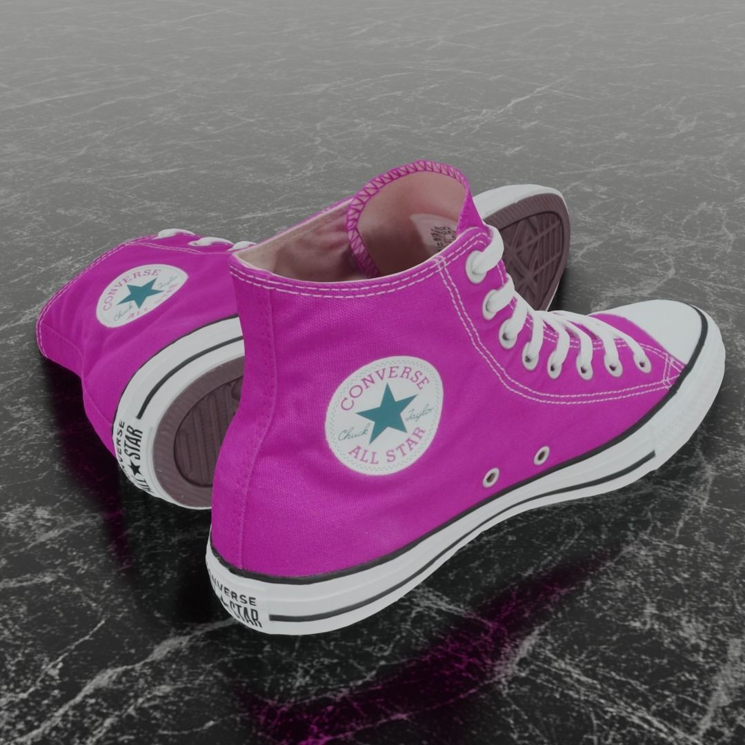 CONVERSE 3D SHOES - PINK Low-poly 3D model_5