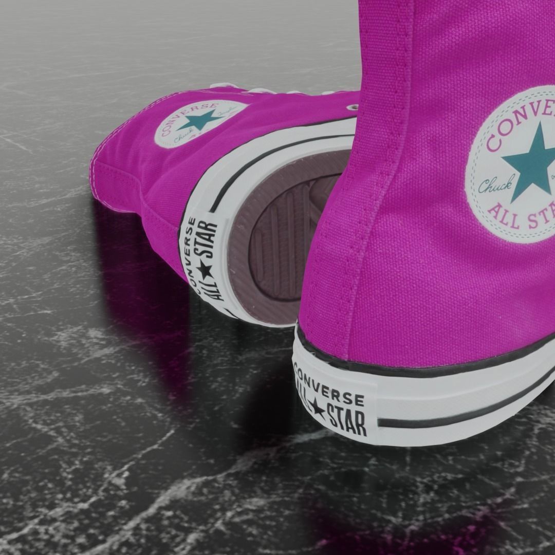 CONVERSE 3D SHOES - PINK Low-poly 3D model_11