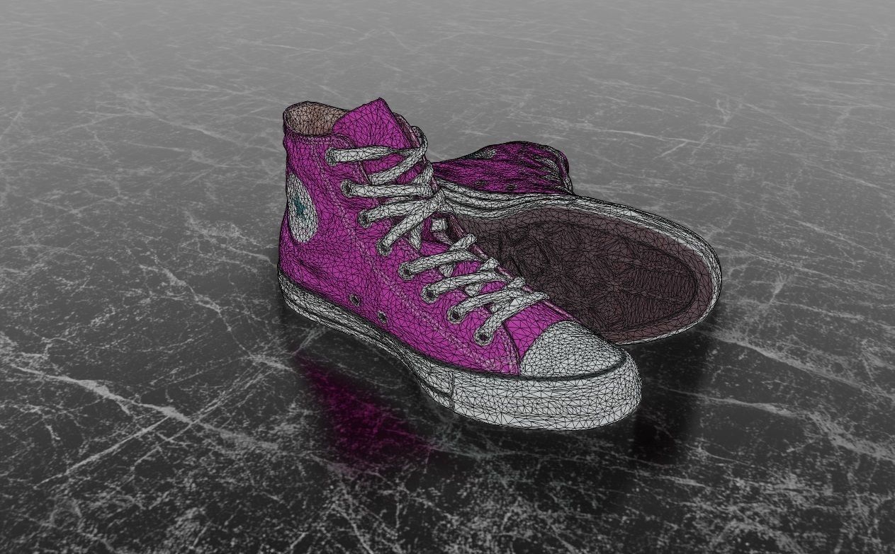 CONVERSE 3D SHOES - PINK Low-poly 3D model_12