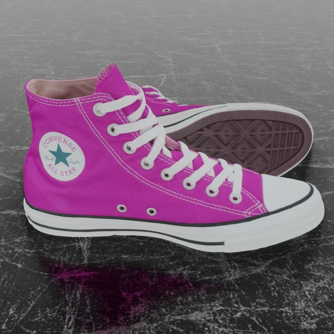 CONVERSE 3D SHOES - PINK Low-poly 3D model_4