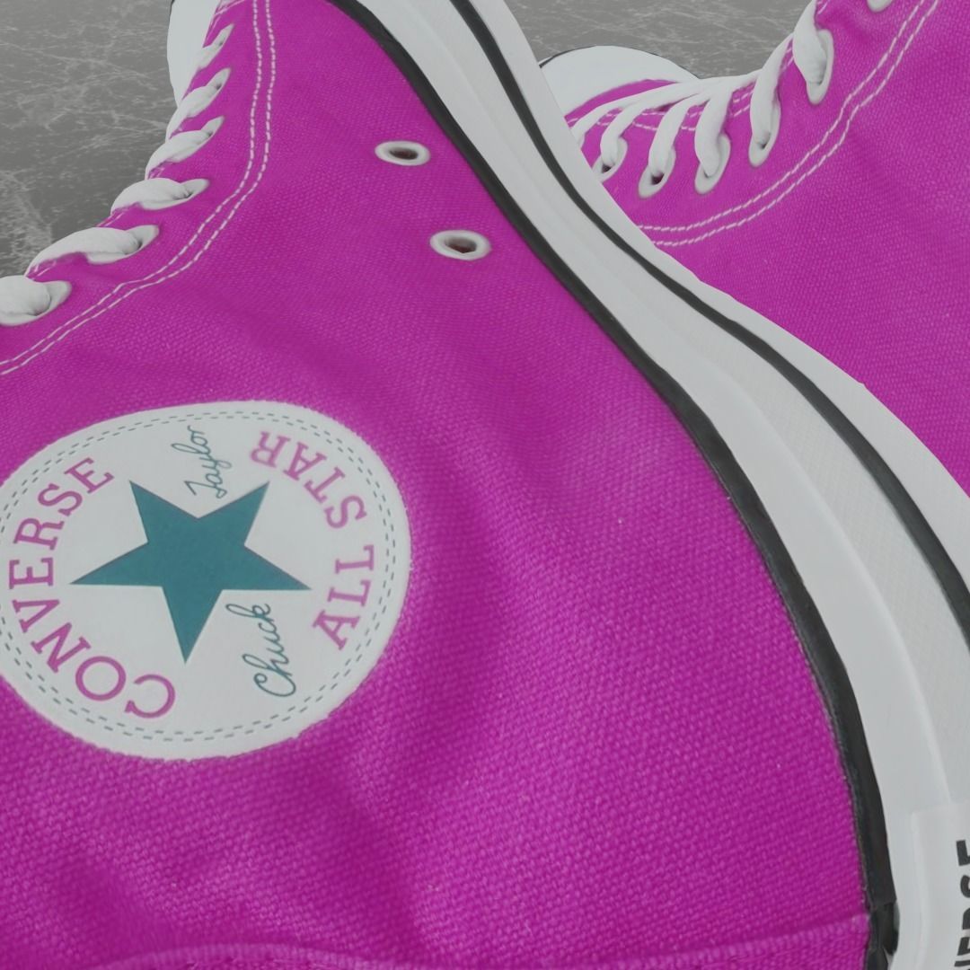 CONVERSE 3D SHOES - PINK Low-poly 3D model_8