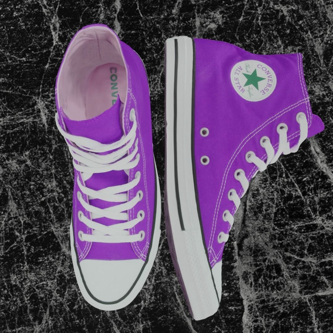CONVERSE 3D SHOES -PURPLE Low-poly 3D model_3