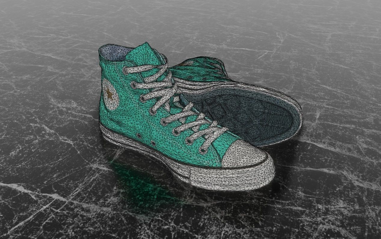 CONVERSE 3D SHOES - WATER GREEN Low-poly 3D model_13