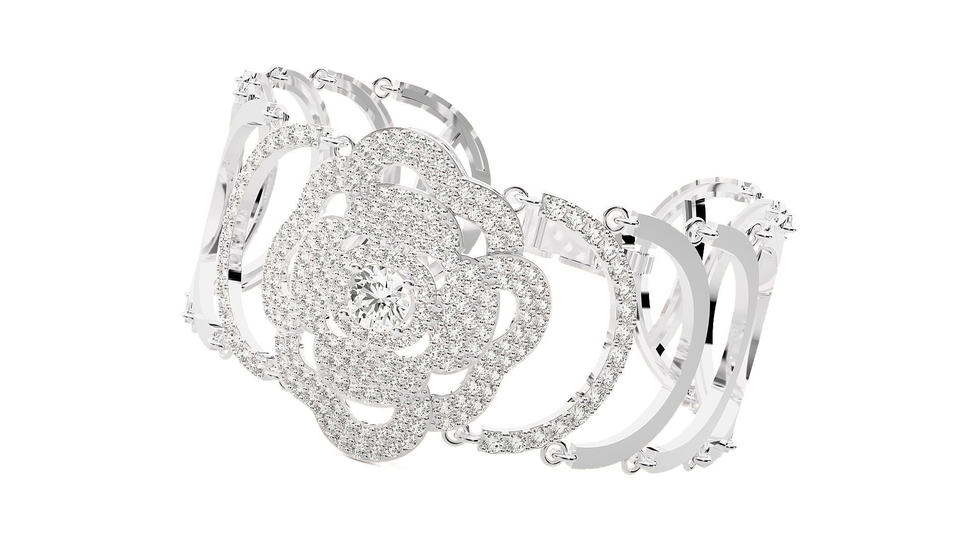 Diamond Bracelet 3D print model   3D print model_5