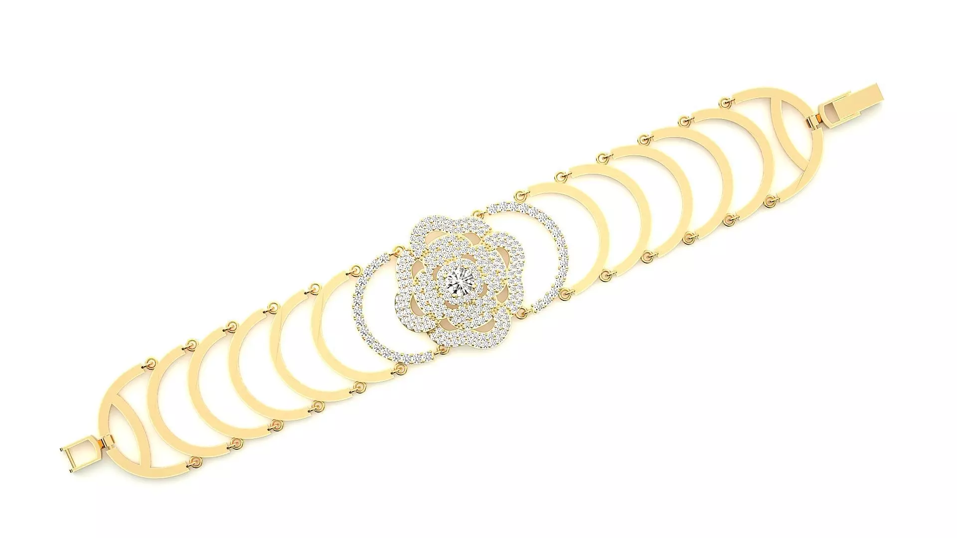 Diamond Bracelet 3D print model   3D print model_0